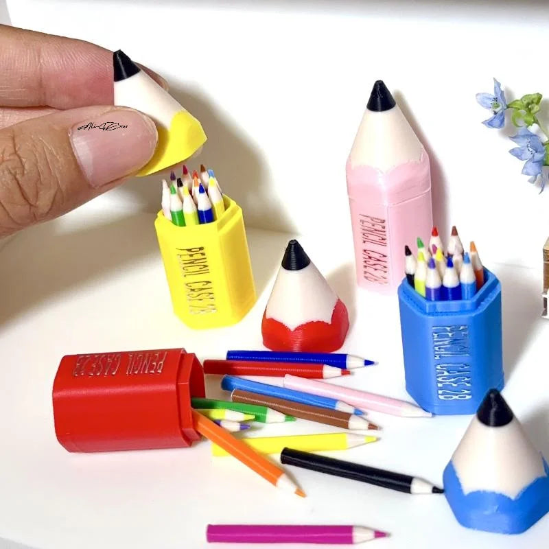 10/12Pcs Miniature School Supplies Toy Set for Kids Includes Colored Pens Mini Pencils Dollhouse School Accessory Props