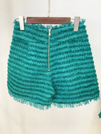 HIGH STREET Newest 2026 FW  Designer Women's  Tassel Fringed Tweed Shorts