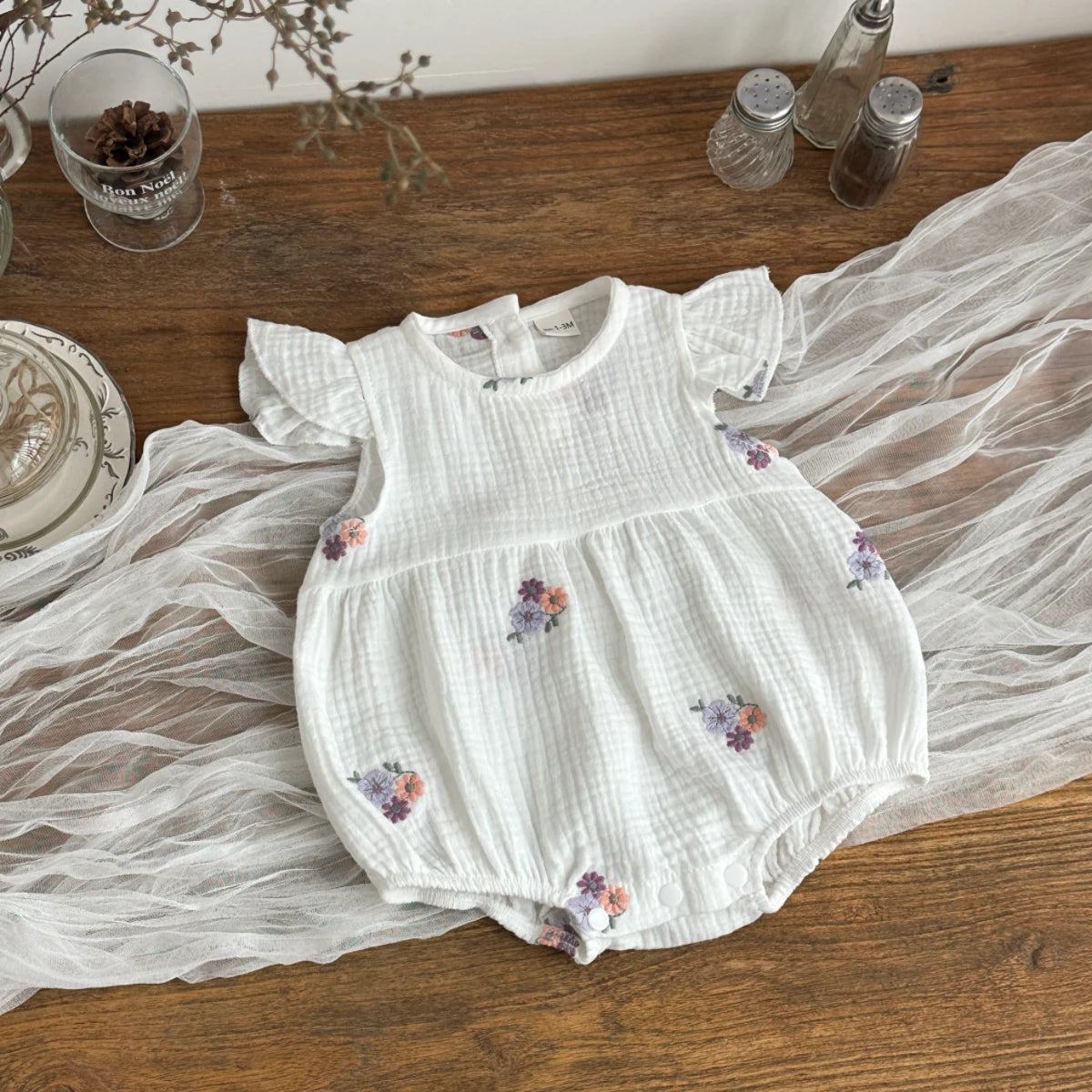 Baby Girl Clothing New Summer Newborn Baby Girl Romper Embroidered Flowers Cotton Toddler Baby Girls Jumpsuit 1-18M