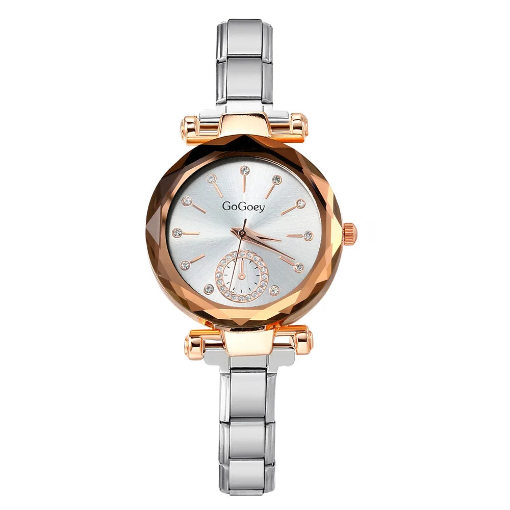 Design Luxury High Class Feeling Women Men Quartz Watch Stainless Steel Strap Width 9mm Trendy Trend Everyday Couples Gifts