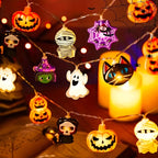 1PC Halloween Fairy LED String Light Battery Powered Halloween Christmas Party Decoration Witch Pumpkin Mummy Angel Spider Web