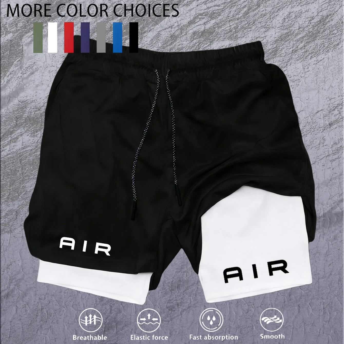 2026 Summer Running Shorts Men 2 in 1 Sports Jogging Fitness Shorts Training Quick Dry Mens Gym Men Shorts Sport gym Short Pants