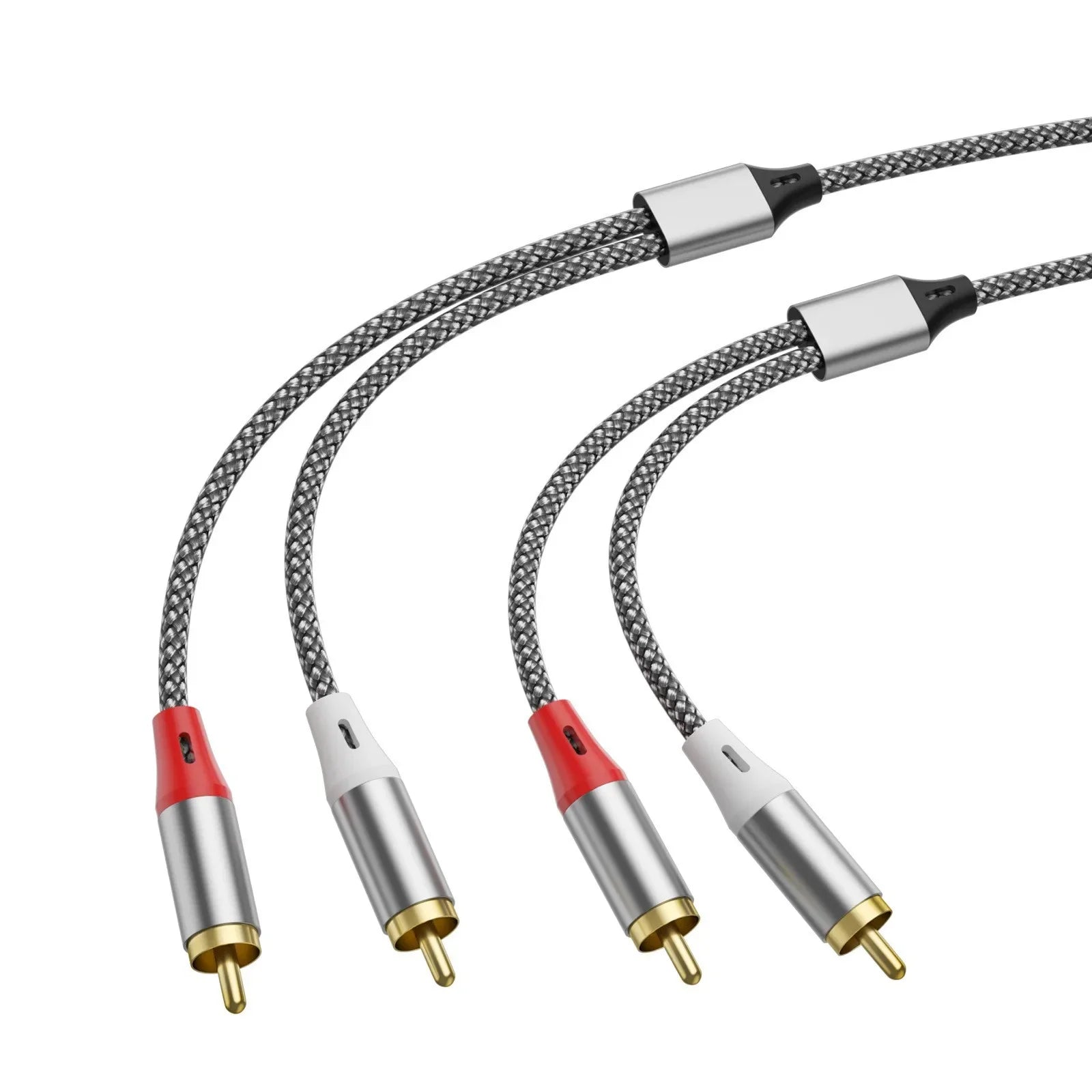 Double RCA audio cable, 2 pairs of RCA cables for computer, TV, amplifier, subwoofer, and speaker connection