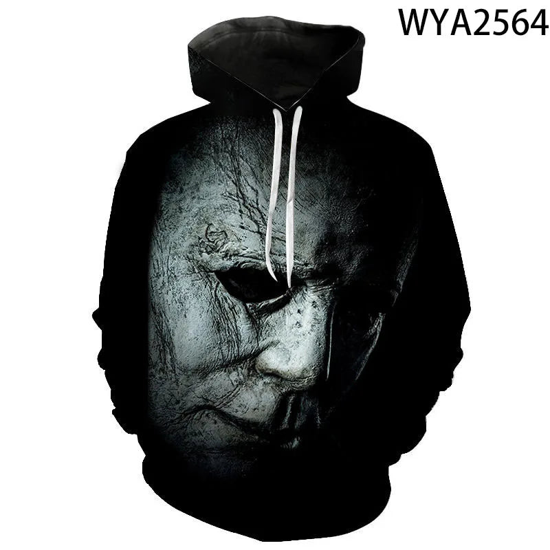 2026 Autumn Halloween Horror Michael Myers 3D Print Men Women Children Hoodies Harajuku Streetwear Hooded Sweatshirts Pullover