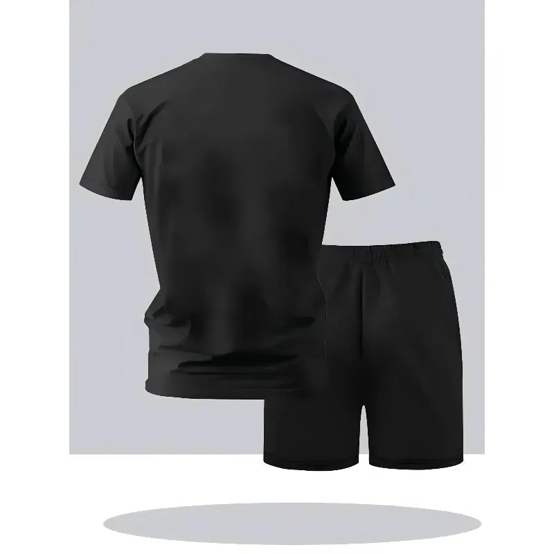 Summer Sportswear Suit Men's Fashion Two-Piece Sports Fitness Running Casual Quick Drying Short Sleeved Shorts Set man