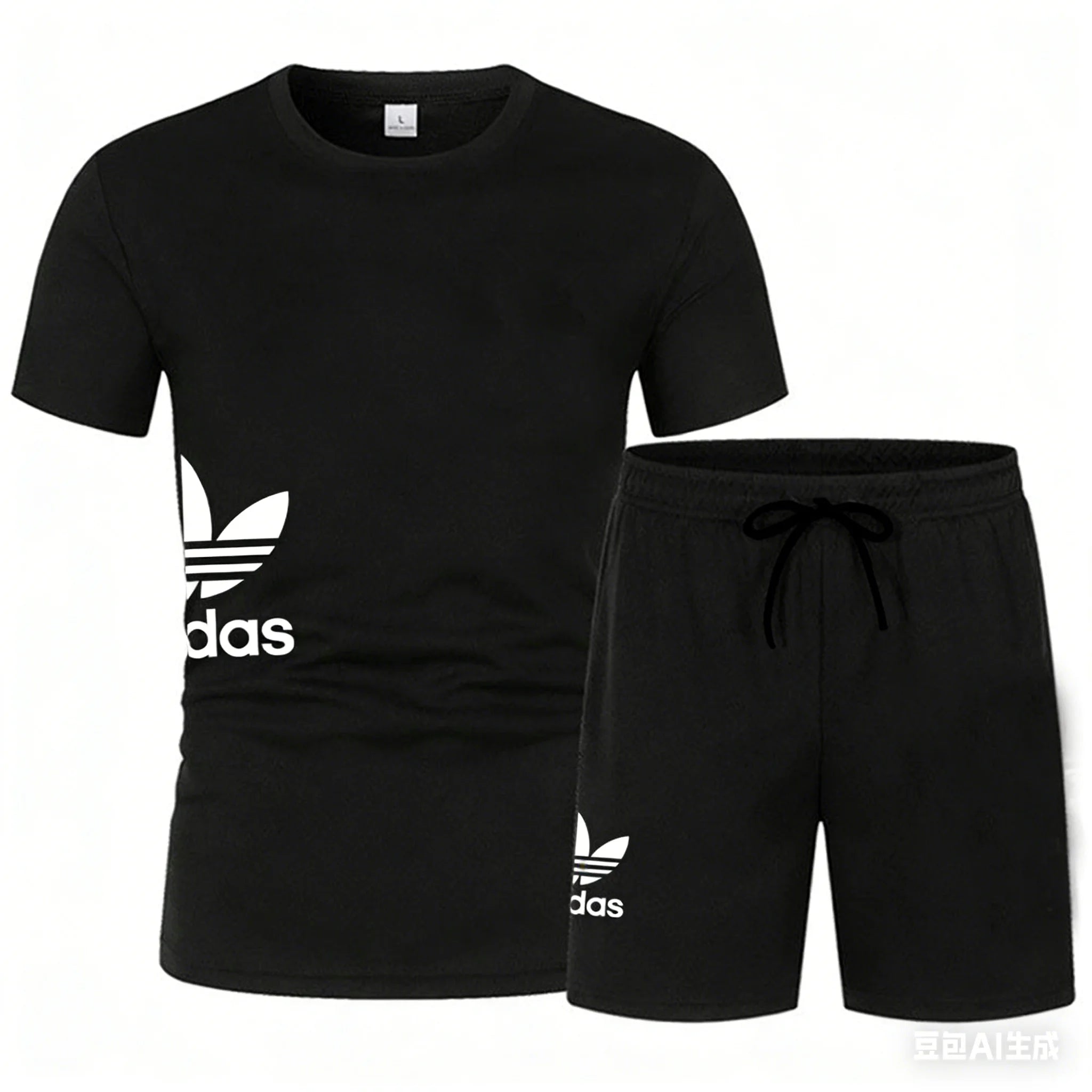 Comfortable and breathable men's summer fashion trend casual sports two-piece set (2026 model): short-sleeved T-shirt + shorts