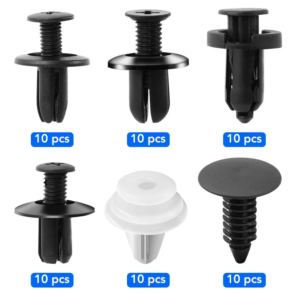 6 Size 60pcs Auto Fastener Clip Mixed for Mitsubishi motors asx lancer 10 9 x outlander xl pajero sport 4 l200 carisma