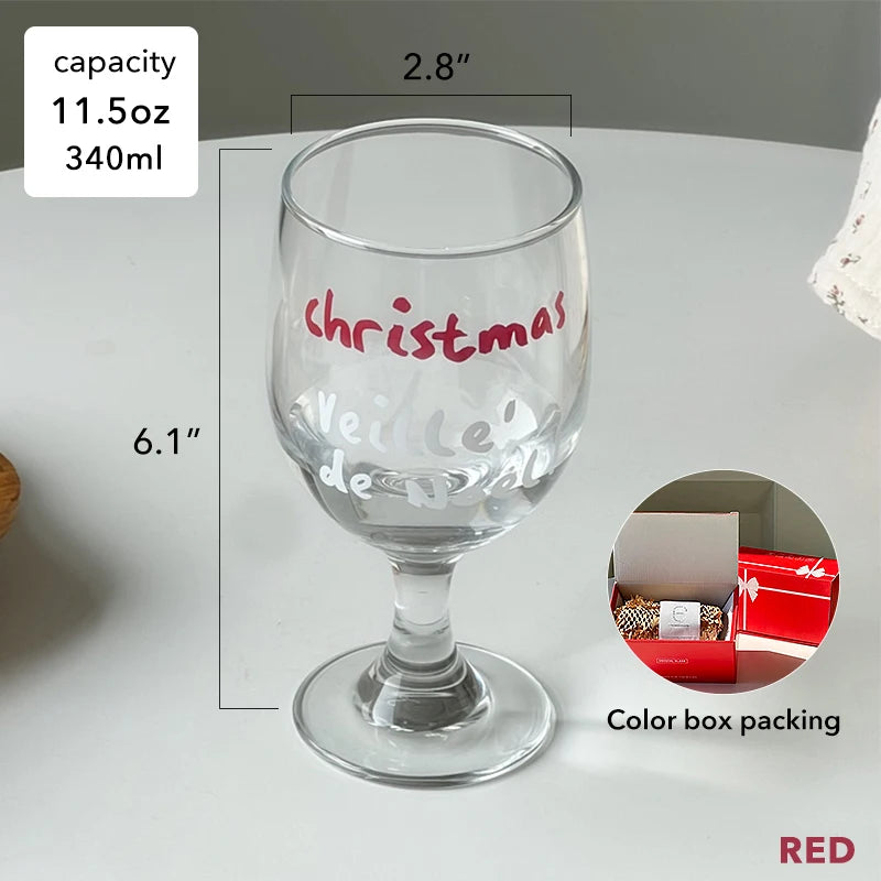 Exquisite Christmas Wine Glass - Glass Cup for Festive Holiday Drinks & Decor, Ideal for Gifting at Parties and Celebrations
