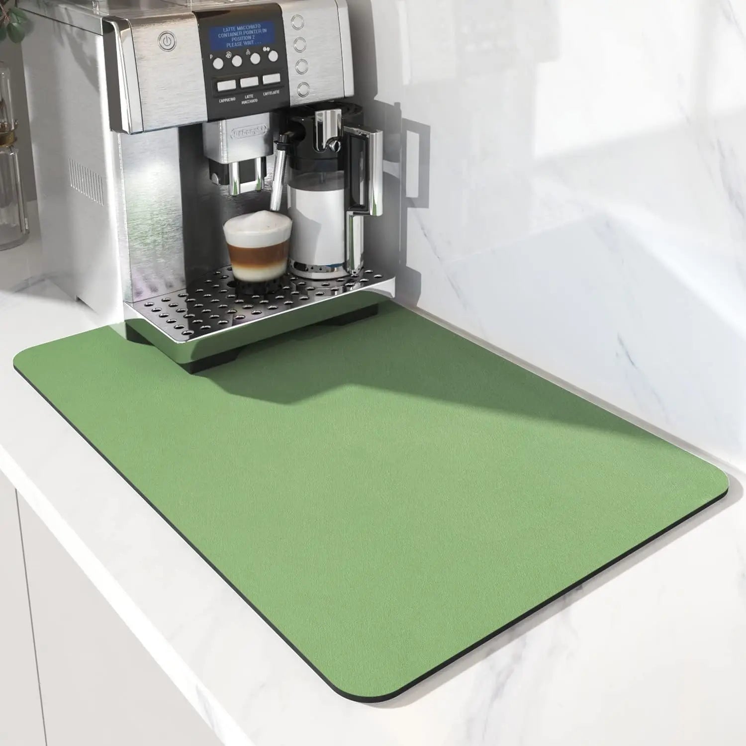 Coffee Machine Mat Rubber Backing Water-Absorbent Dish Drying Pad Kitchen Worktop Drainage Mat Home Decor