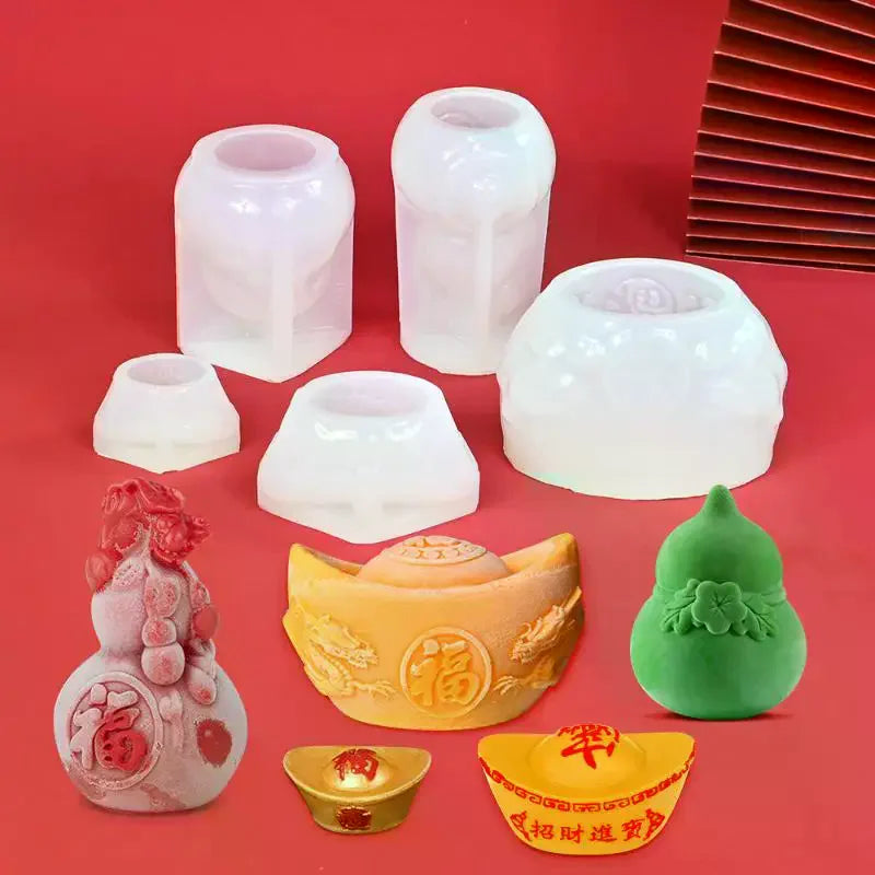 Milk Jelly Silicone Cake Mold 3D Pudding Lion Dance Pig Silicone Mould Home Baking Dessert Decoration Accessories
