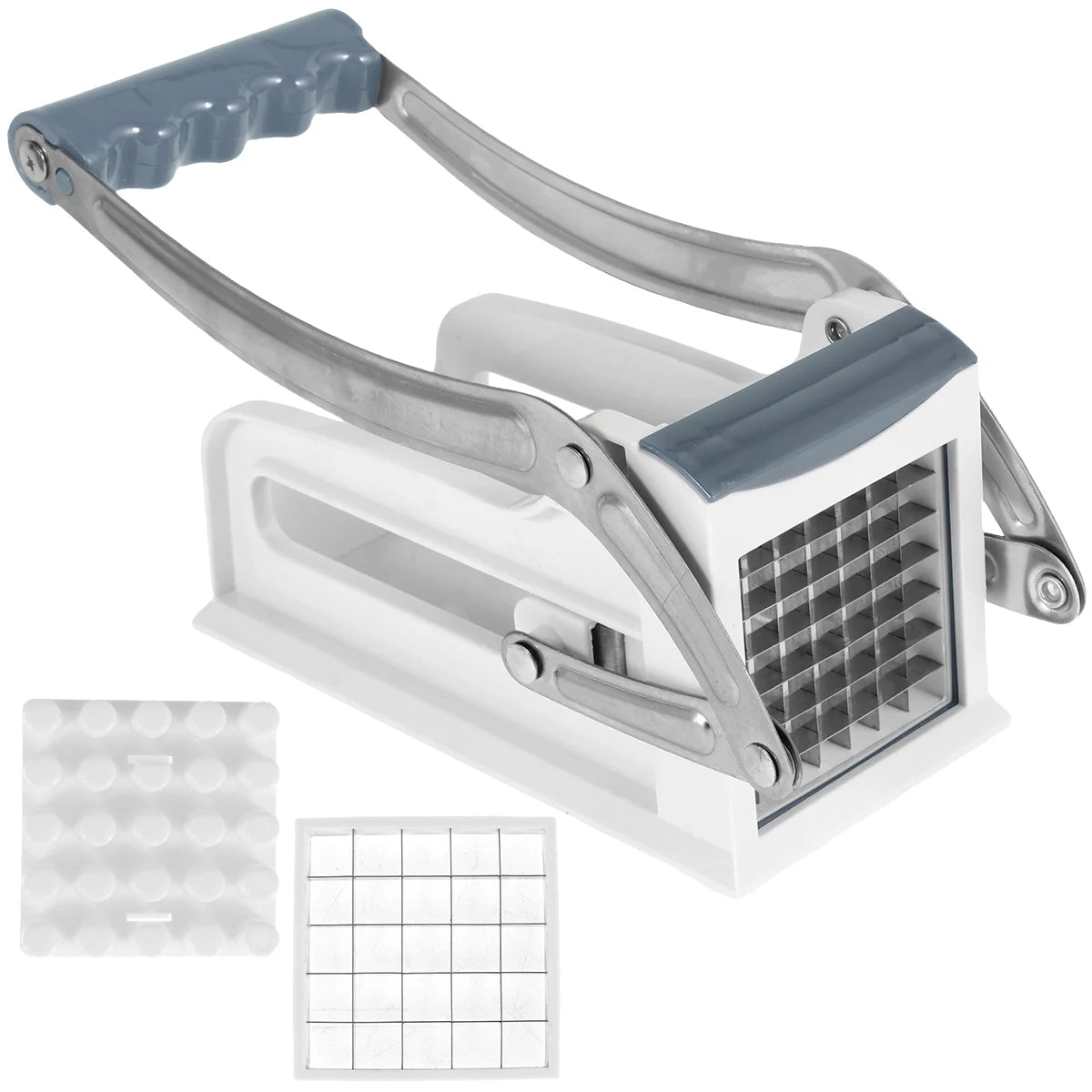 French Fry Cutter Stainless Steel Potato Chipper with 25/49Holes Blades Fast Cutting Manual Food Slicer Kitchen Vegetable Cutter