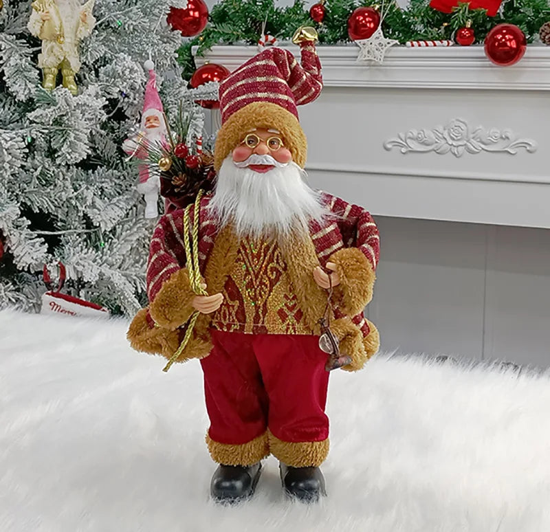 Christmas Theme Home Decorations Santa Claus doll Decoration Supplies 30 cm Standing Santa Claus