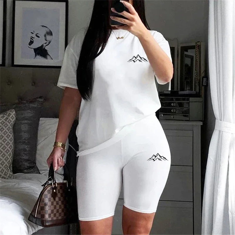 2026 Summer Two Piece Set for Women T-Shirts O-Neck Shorts Daily Short Sleeve Tracksuit Matching Hot Sales Casual Woman Clothing