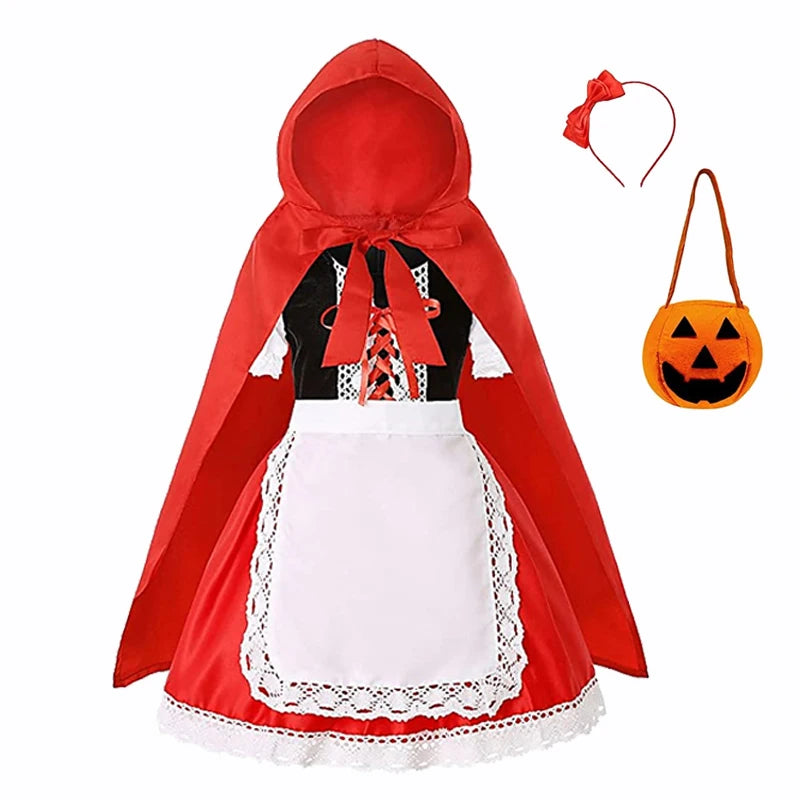 Halloween Costume Girls Witch Ghost Bride Vampire Cosplay Dress Kids Carnival Party Clothes Little Red Riding Hood Dresses Up