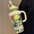 1100ML Sports Water Bottle Cute Aesthetic Large Capacity Water Cup for Women Summer Home Outdoor Portable Straw Cup