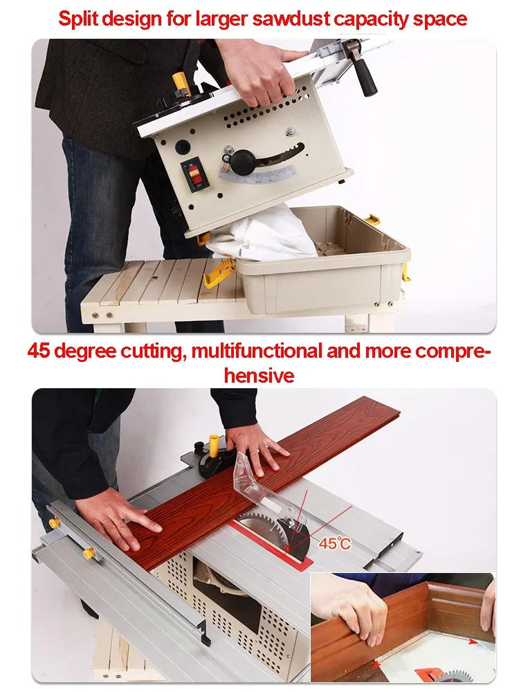 Dust-free Saw 165-10 Multifunctional Small Sliding Table Floor Electric Saw Woodworking Decoration Miter Saw