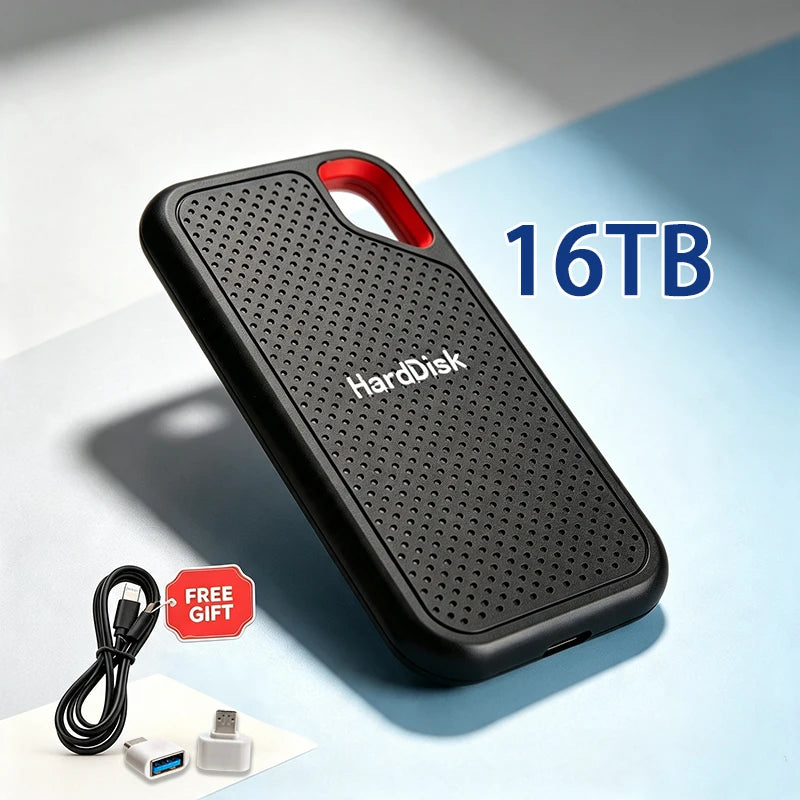 16TB External Solid State Drive High Speed USB3.1 Type-C Portable External Drive Lightweight Compact Plug & Play for Laptop PC M