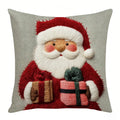 Christmas Pillowcase Grey Red Cartoon Santa Snowman Elk Sofa Cushion Cover Home Bed Car Decor Merry Christmas 45cm X 45cm