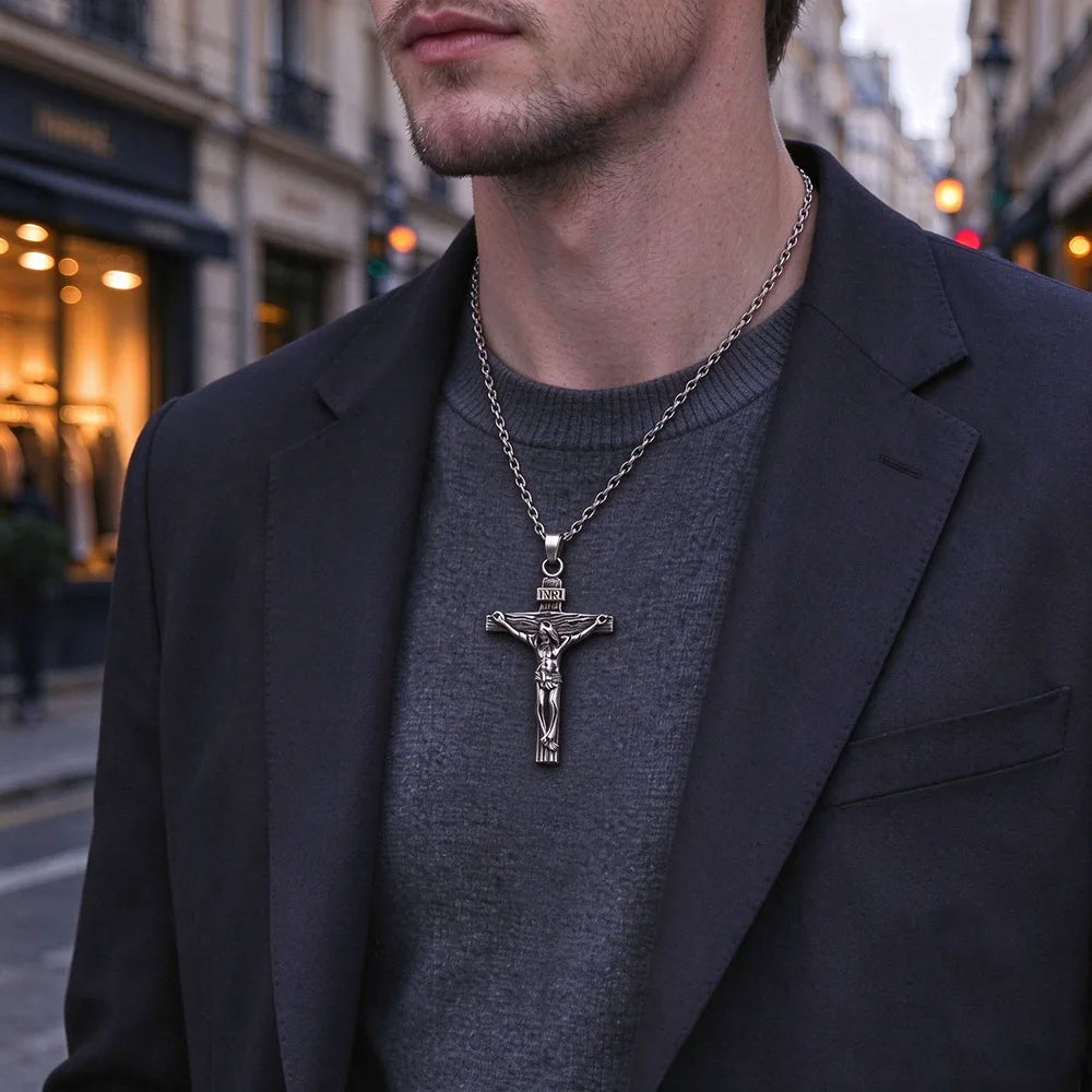 Premium Cross Necklace for Women 18k Gold Plated Trendy Gold Cross Pendant Chain for Girls Crucifix Necklace for Women Girls
