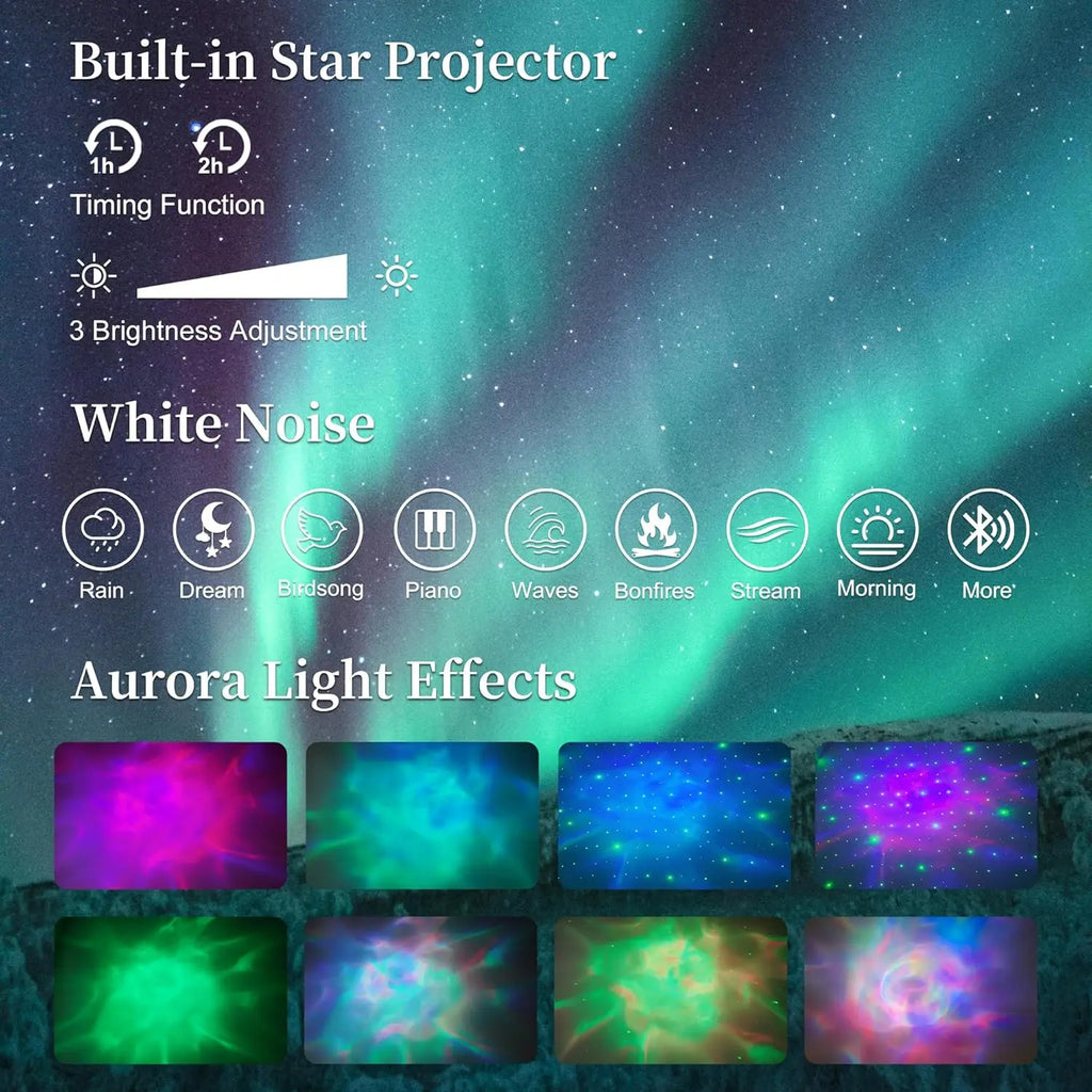 Led Bed Frame with Galaxy Aurora Star Projector, Platform Beds with Charging Station, 52" Diamond Upholstered, Customized