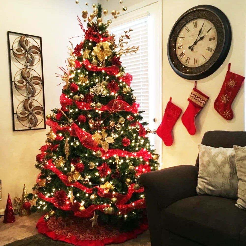 7FT/2.1M 1000 Branch Artificial Christmas Tree, Essential Home Decoration for Christmas, Christmas Gift (No Lights/Ornament)
