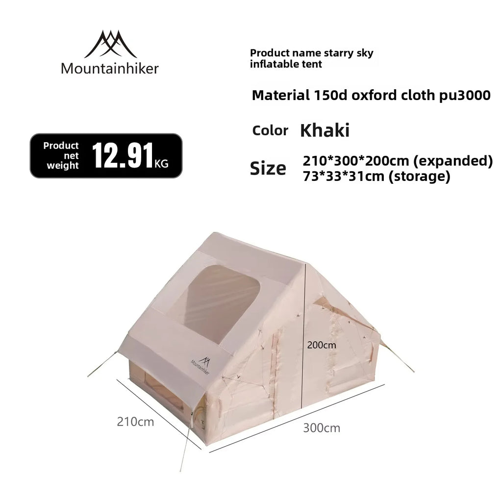 MOUNTAINHIKER Extra Large Inflatable Tent 3-6 Person Family Camping Tent with High-Quality Windproof and Spacious Interior