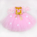Baby Girls Pink Minnie Tutu Dress Polka Dots Glitter Cartoon Tulle Princess Dress Kids Halloween Birthday Party Cosplay Costume1