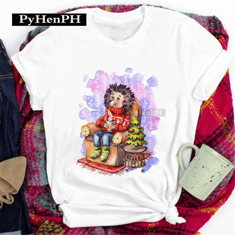 Merry Christmas T Shirt  Personalized and Exquisite Christmas Gift T-shirts and Clothes Women Clothing Aesthetic Clothes