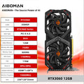 AIBOMAN Graphics Cards GeForce RTX 3060 12GB NVIDIA GPU GDDR6 192bit 8Pin PCI-E 4.0 x16 rtx3060 12gb Suitable for gaming