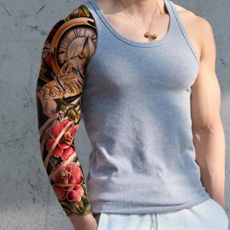 1Pcs Gorgeous Full Arm Temporary Tattoo Stickers, Long-lasting and Waterproof, Realistic Fake Tattoos for Man and Women.