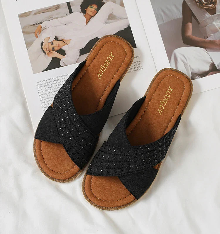 Summer Sandals Shoes for Woman Fashion Outdoor Flat Slippers Sandals Open Toe Casual Beach Slides Shoes Zapatos Para Mujer тапоч