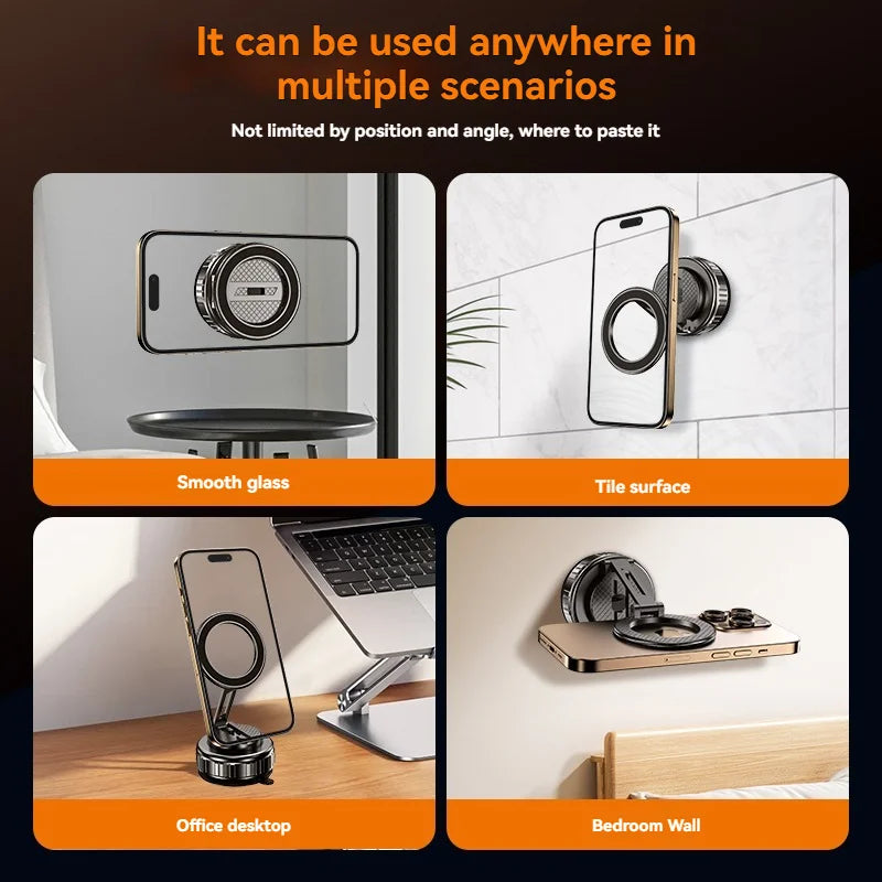 For Magsafe Car Phone Holder Suction Cup Vacuum Magnetic Phone Hholder 360° rotatable and foldable Phone Holder