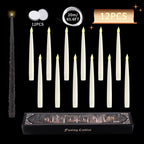 12/10 PCS LED Floating Candles with Magic Wand Flameless Flying Candle Flickering Burning Candles for Wedding Holiday Decoration