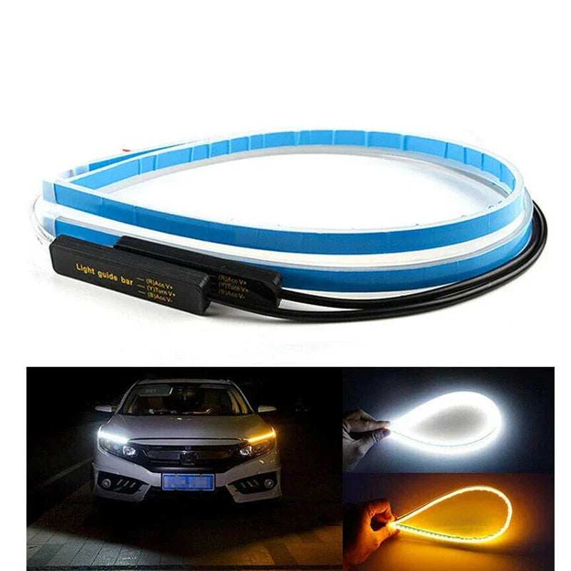 Flexible Car LED Daytime Running Light: DRL Strip with Turn Signal Lamp, 12V Auto Lighting Tool