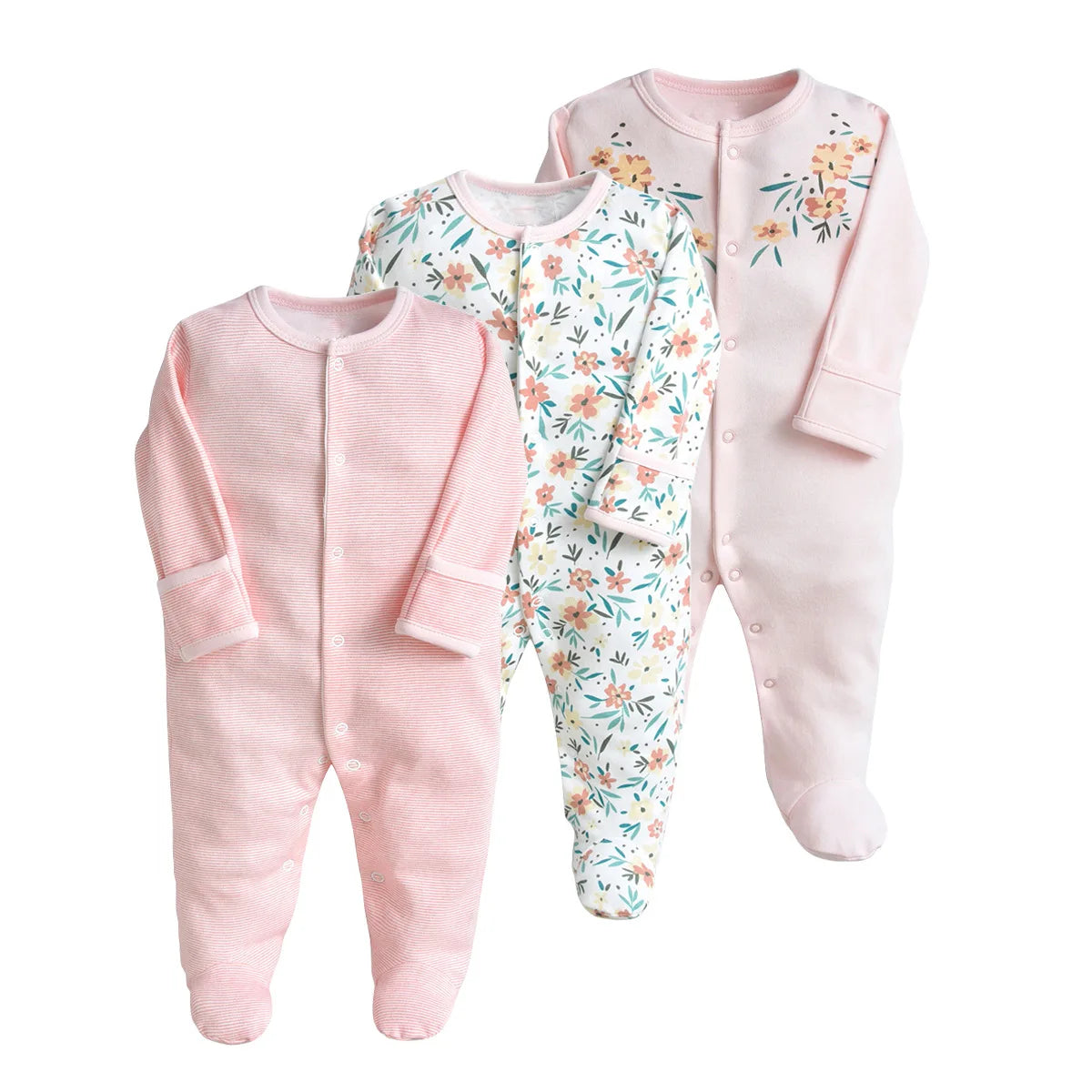 Brand Newborn Babies Clothes Infant Baby Boys Girls Romper Cotton Long Sleeve Pajamas Jumpsuit Toddler Clothes Outfits 3Pcs/Lot