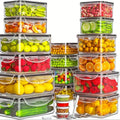 40 Pcs Food Storage Containers With Airtight Lids Modern Clear Plastic Meal Prep Lunch Boxes Leakproof Stackable Container Set For Meal Prep Leftovers Kitchen Pantry Refrigerator Organization Housewarming Gift