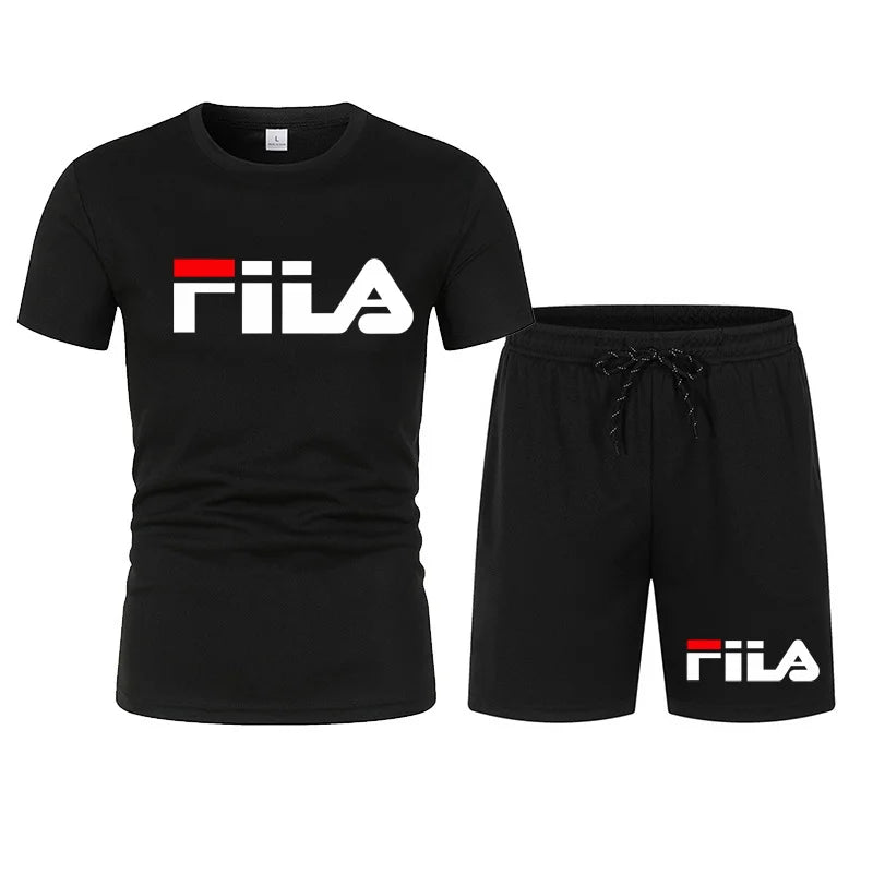 Men's two-piece sportswear breathable quick drying short sleeved T-shirt pants set running fitness 2026 summer big discount