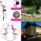 1 Pc Outdoor Solar Lights Flamingo Garden Led Stake Light Pathway Lawn Yard Landscape Halloween Christmas Decorative Lights
