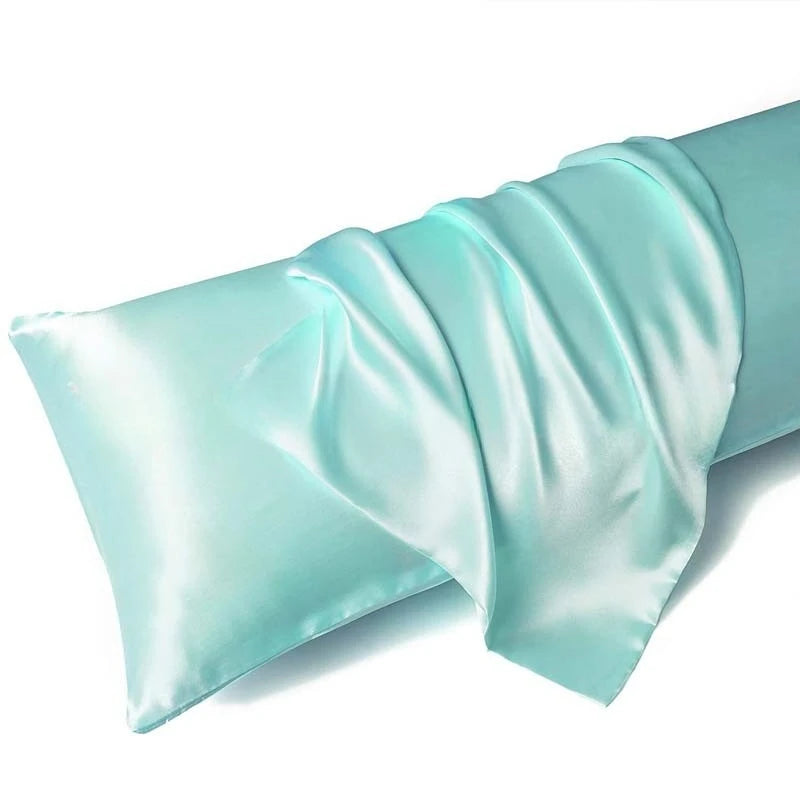 1 Pair Satin Pillowcase - Anti-Allergy Breathable Bedding Polyester Satin with Envelope Closure Machine Washable & Skin-Friendly