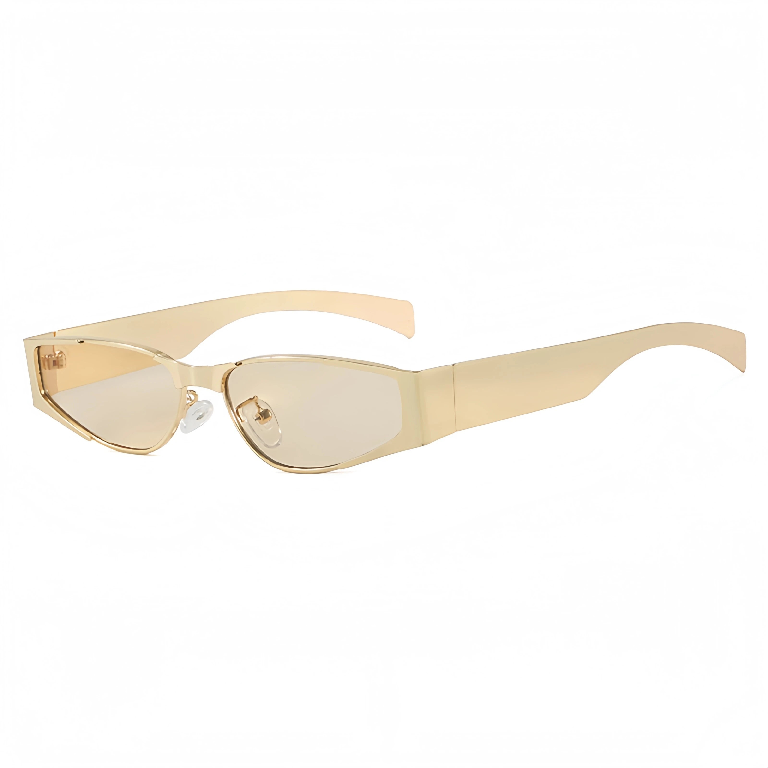 Fashionable Square Small Frame Metal Sunglasses for Men and Women, Hip-Hop Style, Street Photography, Anti-Uv Sunglasses