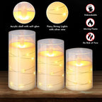 3Pcs Flameless LED Candles Light Kits With Remote Control Romantic Flickering Wick Candles Set Lamp For Christmas Wedding Party