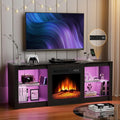Electric Fireplace TV Stand with 18 inch Fireplace Up to 65" TVs-Led Entertainment Center-TV Console for Living Room, Custom