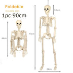 Halloween Movable Skeleton Decoration Fake Skull Bones Halloween Party Home Bar Haunted House Horror Props Ornament Toys