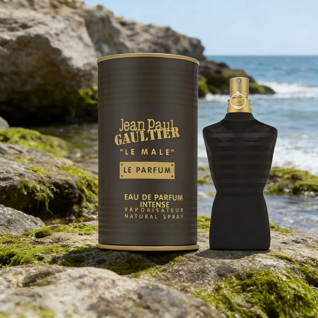 Jean Paul Gaultier Le Male Le Parfum | Black-gold luxury design, oud-vanilla notes, maximum longevity