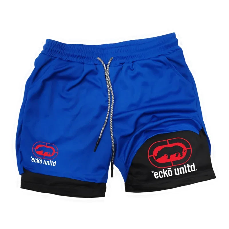 2026Men Running Shorts 2 in 1 Double-deck Sport Shorts Sportswear Gym Fitness Short Pants Training Jogging Bottom Men's Clothing