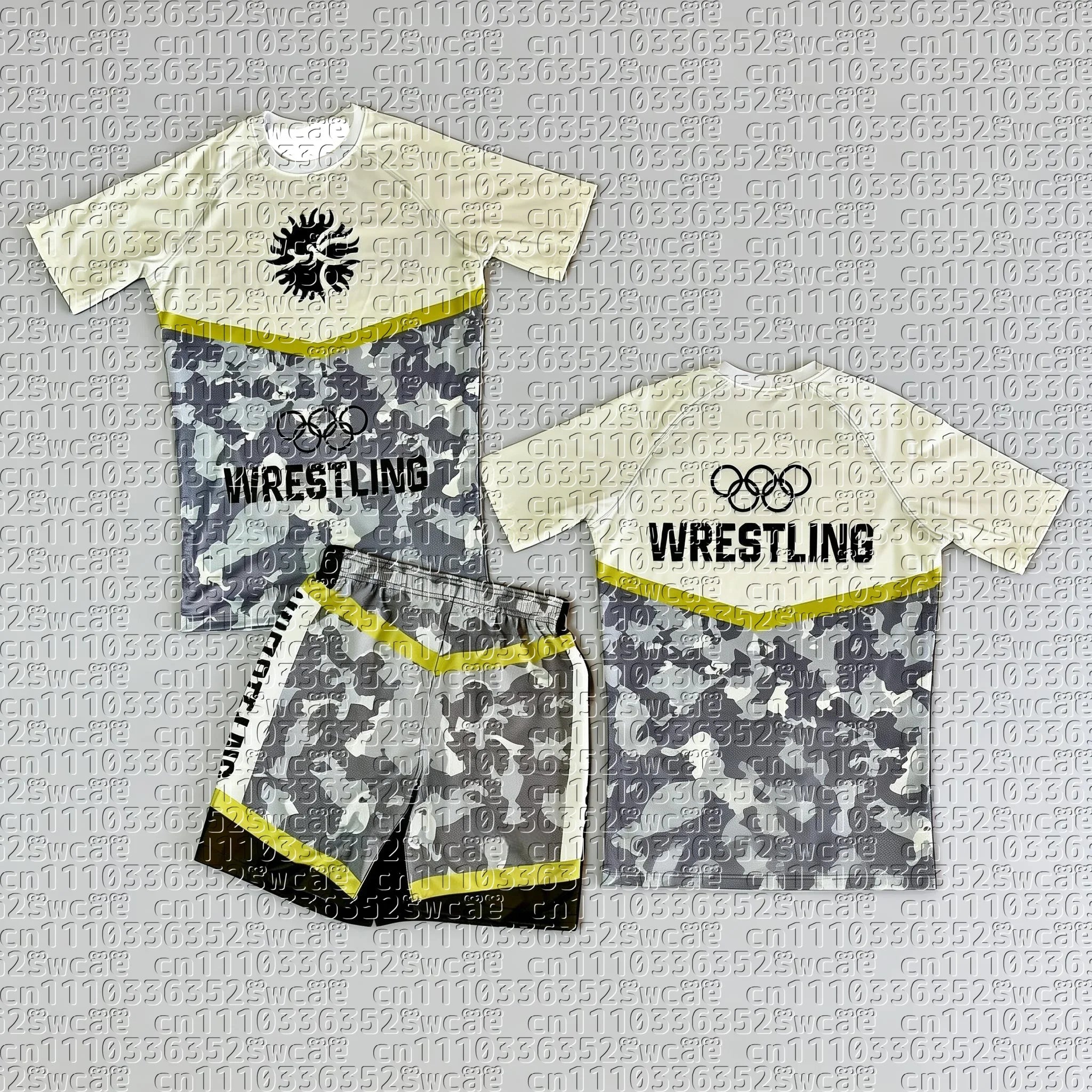 Men's T-shirt Set Wrestling Team Sports Team Uniform Summer Training Team Uniform Adult Sports Top Shorts 2026 New Edition