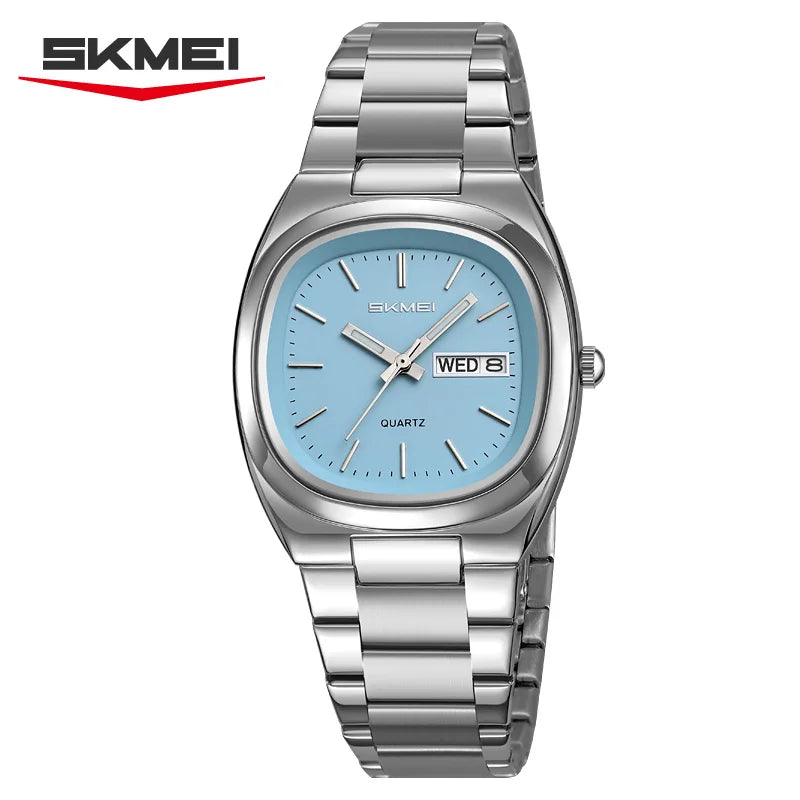 SKMEI 2420 New Women's Business Steel Clock Fashion Quartz Calendar Week Women's Luxury Watch Casual Men's Watch Dress часы