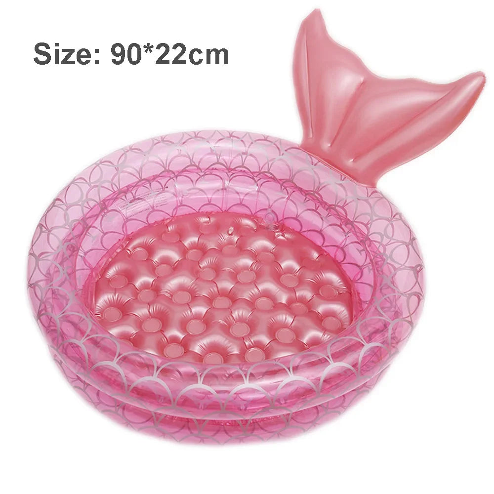 Inflatable Swimming Pool for Kids 150cm Mermaid Water Pool baby Water Paddling Pool Bathtub Circles Pool Party
