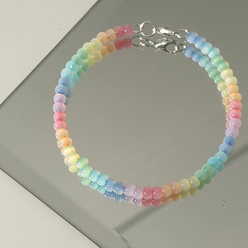 1Pcs Bohemian Style Bracelet Colorful Beaded Bracelet for Women Girls Simple Sweet Versatile Bracelet Jewelry Accessories Gifts