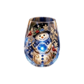 Drinking Glass 2D Print Christmas Wine Glass Snowman Santa Claus Christmas Art Cup Tree Reindeer Clear Stemless Glass Gifts